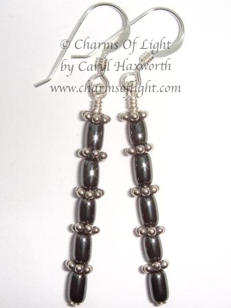 Hematite & Silver Earrings